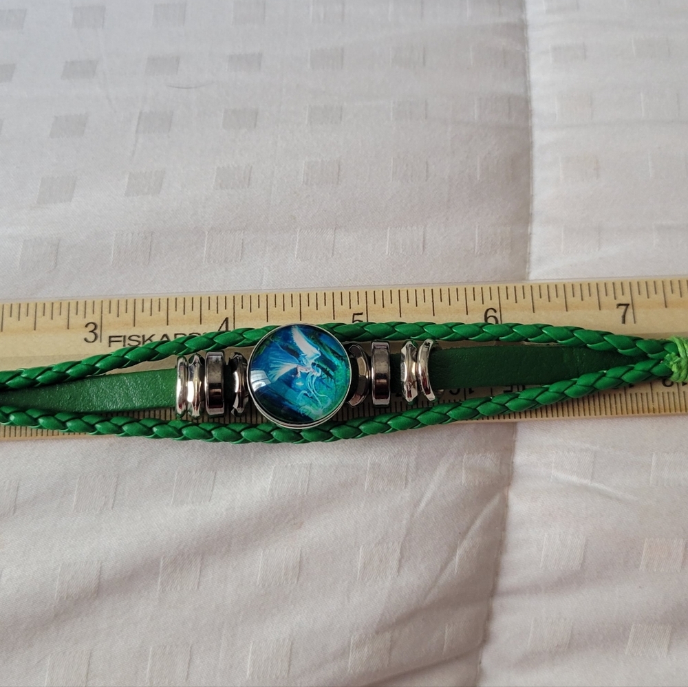 Leather button bracelet